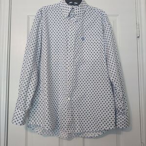 George Strait Wrangler Men's Blue Patterned Shirt